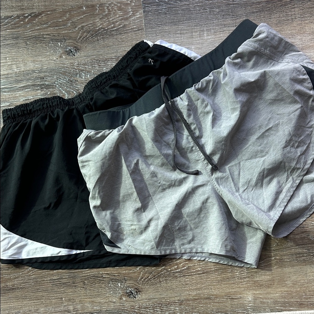 Women’s under armour and ativa Black and Gray Athletic Shorts size M